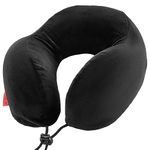 Trajectory Travel Neck Pillow Memory Foam For Travel In Flights Train Airplane For Sleeping For Men And Women And Orthopedic Cervical Pain, Black, One size