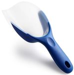 Spring Chef Magnetic Ice Scoop for Freezer Bin, Contoured Translucent Flexi-Plastic Ice Scooper with Soft Grip Handle, Kitchen Ice Scoop for Ice Machine, Popcorn, Pet Food, Dry Goods - Sapphire