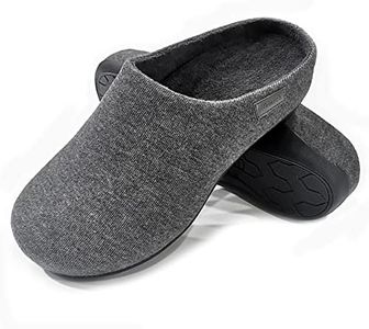 Aitann Pantoufles orthopédiques avec soutien de la voûte plantaire, pour soulager la douleur de la fasciite plantaire, antidérapantes, chaussures d'intérieur, gris, 43 EU