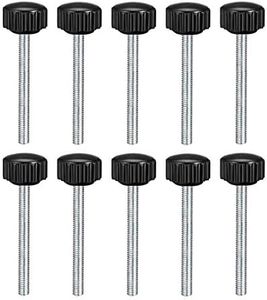 uxcell M4 x 40mm Metric Male Thread Knurled Clamping Knobs Grip Thumb Screw on Type Hand Clamping Handle Bolt with Plastic Knobs Black 10 Pcs
