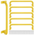 ESPETS 6 Pack 17 Inch Metal Yellow Playground Safety Handlesfor Kids - Swing Set Accessories Grab Handles, Playset Hand Grips, Indoor Monkey Bars for Jungle Gym, Playhouse, Climbing Frame