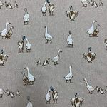 Shabby Animals Duck Design Cotton Rich Linen Look Fabric for Curtains Blinds Craft Quilting Patchwork & Upholstery 55" 140cm Wide – Sold by The Metre