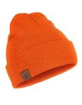 Winter Beanie Hats for Men and Women,Stretchy Daily Knit Hat,Gifts for Dad Mom (Orange)