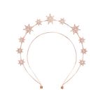 Star Halo Headband, Double Layer Stars Headband Star Rhinestone Headband Goddess Headpiece Bridal Wedding Hair Accessories for Women Girls (Rose Gold)