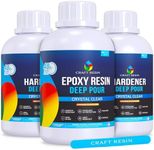 Deep Pour Epoxy Resin 51 Oz Kit - 2" Pour Depths Crystal Clear Casting Resin for River Table, Mold, Flower and Wood - Bubble Free, Self-Leveling, Food Safe, Heat & UV Resistant