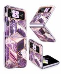 i-Blason Cosmo Series Protective Case for Samsung Galaxy Z Flip 4 5G (2022), Marble Purple