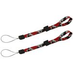 ZedLabz adjustable wrist strap for Cameras, MP3 Players, electronic devices, Games Controller, Console, DS Lite DSi XL 2DS 3DS XL Wii remote Wii U, PSP Go PS Vita PS3 Move - Qty 2 - camo red & grey