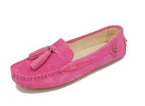 MINITOO Driving Shoes Women's Tassel Rose Suede Leather Loafers Slip-ons Casual Holidays Flats UK 7