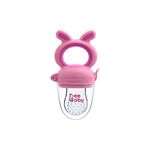 BeeBaby Soft Silicone Nibbler with Extra Mesh for Babies, Baby Fruit & Food Feeder, Anti Choking Fruit Pacifier, Teether for Infant, 100% BPA Free, 3 Months+ (Chewy - Pink)