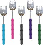 CERRXIAN 5 Pack Telescoping Back Scratcher, Portable Extendable Back Scratcher, Telescoping Metal Back Scratchers/Hand Massager with Soft Rubber Handles for Adults, Kids,Dogs