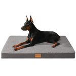 Patas Lague Orthopedic XL Dog Bed for Large Dogs 107x71cm, Egg Crate Foam Big Large Dog Beds with Removable Washable Cover,Waterproof Pet Bed Mat, Grey