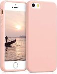 kwmobile Case Compatible with Apple iPhone SE (1.Gen 2016) / iPhone 5 / iPhone 5S Case - Soft Slim Protective TPU Silicone Cover - Rose Gold Matte