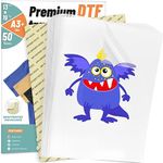 KASYU DTF Transfer Film, 50 Sheets 13"*19" DTF Paper with Smart Printing Pad for All Sublimation and DTF Printers,DTF Films for Sublimation Hack and All Color Fabric