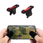 Rhymestore New Red Black Best PUBG Triggers Fire and Aim Button Game Shooter, Sensitive Shoot with. Pubg Finger Sleeve Anti-Sweatproof Sensitive Game Controller pubg for All Android.