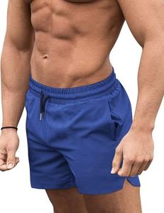 COOFANDY Men Swim Shorts Lightweight Classic Fit Sport Shorts with Mesh Lining Snorkel Blue