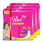 Paree Soft & Rash Free Sanitary Pads for Women|XL- 120 Pads (Combo of 3)|Quick Absorption|Heavy Flow Champion|Double Feathers for Extra Coverage