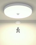 Luxvista Ceiling Light with Motion Sensor LED 30 W, 4000 K IP56 Square Outdoor/Indoor Ceiling Light Motion Sensor 3000 LM for Hallway, Porch, Garage, Balcony, Storage Room, Basement, Pack of 1, White