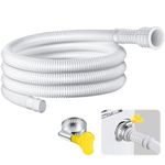 Saillong Patent Pending Dehumidifier Drain Hose, Flexible Universal Drain Hose with Cuttable Rubber Adapter and Connect Clamp, Hose Replacement for Dehumidifiers, Air Conditioners (White,6.5 Feet)