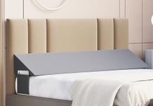 FOVERA Bed Wedge Pillow for Headboard Gap, Premium Supersoft Foam for Filling Gap Between Headboard & Mattress with Side Pockets (King - 72 x 10 x 6 Inch)