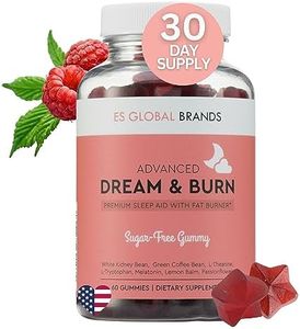 Dream & Burn | Night Time Fat Burner Gummies, Sleep Support & Weight Loss Supplement | Slimming Appetite Suppressant & Metabolism Booster | Melatonin, L-Theanine - 60 Vegan Gummies for Women & Men