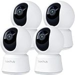 Arenti Laxihub 360° View 2K Pet Camera with Phone App 4 Pack, Indoor Security Camera, Baby Monitor, Motion Tracking, Pan/Tilt, Night Vision, Two-Way Audio, Works with Alexa (P2T 4PC)