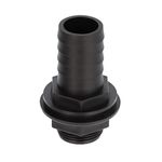 BFG Water Butt Hose Pipe Overflow Connector, 3/4" BSP Male to 25mm Barbed Hose Tail, Rubber Seal Included, Water Tank Coupling or Rainwater Diverter Connector, Solid ABS, Water Barrel Hose Fitting