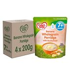Cow & Gate Banana Wholegrain Porridge Baby Food Cereal, 7+ Months, 200 g, Pack of 4