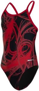 Sporti Light Wave Thin Strap One Piece Swimsuit - Black/Red - 26