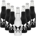 PartyGifts&Beyond 7Pack Groomsmen Bottle Cooler Can Koozies Groom and Best Man Can Cooler Bottle Sleeves for Bachelor Party or Wedding Gift(LJ-Bold)