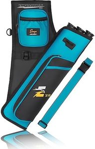 SUNYA Archery Hip Quiver for Arrows. Includes 3 Tubes Arrow Holder, Accessories Pockets and Waist Belt. Fit for Compound and Recurve Bow Practice. (Cyan)