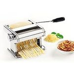 Metaltex 3-in-1 Pasta Machine Maker Stainless Steel Table Top Clamp, Silver, 35x19x13.5 cm