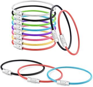 CooBigo 16 Pack Stainless Steel Loops 2mm Coated Wire Keychain Cable Large Key rings 6 inch Key Chain for Luggage Tags, Key Tags, Keyrings, Kitchen utensils, Duster-Assorted Colors