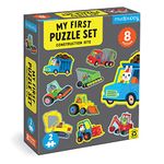 My First 2-Piece Puzzles: Construction Site from Mudpuppy – Eight 2-Piece Puzzles Including a Truck, Tractor, Dumptruck, Bulldozer, Cement Truck, and More – Each Puzzle Size Average 4" x 6", Ages 2-4