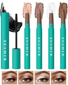 KIMUSE Eyeshadow Stick + Liquid Mascara Kit, Lightweight, Long Lasting, Crease-Proof, Smudge-Proof Eye Makeup Set