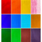 Hengyisha 12 Sheets Transparent Stained Glass Sheets, Rainbow Colors Stained Glass Supplies, 6"X4" Cathedral Glass Mosaic Glass Tiles for Crafts