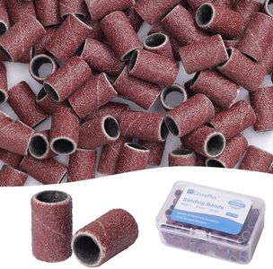 GazePlus 100 Pcs Sanding Bands for Nail Drill with 3/32” Brown Disposable Sanding Band 120 Medium Grit for Nail Drill Set Acrylic Nails Gel Manicure & Pedicure