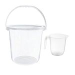 AIR O MATIC Unbreakable Virgin Plastic Strong Transparent Bathroom Bucket with Mug 25LTR (White)