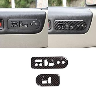 ABS Carbon Fiber Pattern, Car Door Seat Memory Button Cover Panel Trim Sticker，Front Driver Side Seat Heater & Seat Ventilation Switch Cover for Hummer H2 2003-2007