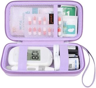 Canboc Diabetic Supplies Case, Carrying Organizer for Glucose Meter, Lancing Device, Blood Sugar Test Strips, Lancets, Insulin Pens, Alcohol Wipe and Diabetes Care Accessories, Purple