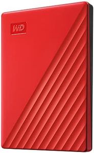 WD 1TB My Passport Portable External Hard Drive with Password Protection and auto Backup Software, Red - WDBYVG0010BRD-WESN