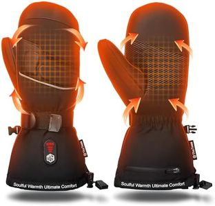 ThxToms Heated Mittens Gloves for Men Women, 7.4V 3200mah Rechargeable Electric Battery Heated Gloves with Touchscreen Waterproof, Winter Gloves for Skiing Snowboarding Hunting Fishing,L