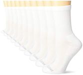 Fruit of the Loom womens Everyday Soft Cushioned Socks - 10 Pair Packs, White, 6-12