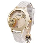 SIBOSUN Ladies Watches, Bling Watch Ladies with Mesh Stainless Steel Band, Crystal Quartz Owl Pendant Watches for Women