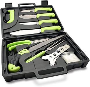 HME 12-Piece Deluxe Field Dressing Kit | Durable Portable Weather-Resistant Versatile Game Processing Knife Set for Hunting & Archery
