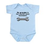 CafePress My Grandpa is The Words Best Mechanic Body Suit Cute Infant Bodysuit Baby Romper Sky Blue