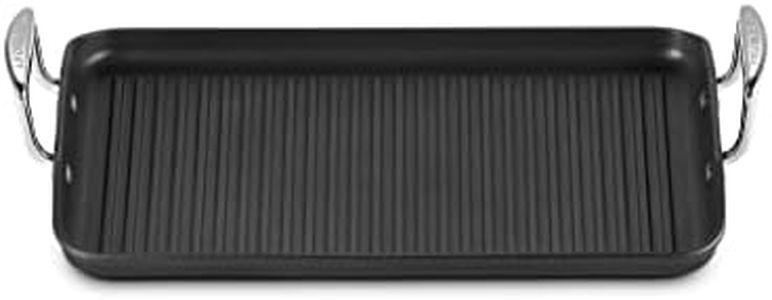 Le Creuset Toughened Non-Stick Ribbed Rectangular Grill, 35 cm, 52107350010101, Black