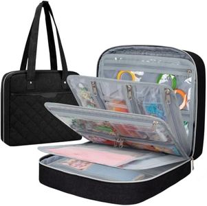 Anitor Craft and Sewing Supplies Storage Tote Bag with 25 Clear Pockets