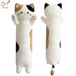 Long Cat Plush Boby Pillow, 22inch Kawaii Cartoon Cat Boby Pillow Cat Stuffed Animals for Girls, Ctue Cat Body Pillow for Kids, Birthday Gifts