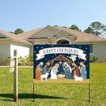 Christmas Decorations Outdoor Yard of Nativity Scene Yard Sign reversible Double-Sided Religious Manger Scene Yard Sign for outdoor Lawn Christmas Decorations (Nativity Sence 24 * 36)