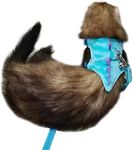 Anelekor Denim Ferret Harness and Leash Set Small Animals Vest Harness with Safe Bell and Wings Walking Clothes for Baby Rabbit Guinea Pig Teacup Chihuahua Mouse and Other Small pet. (C)